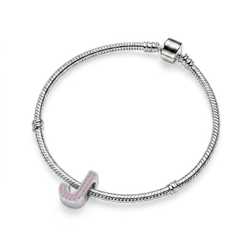 Pink Letter J Charm