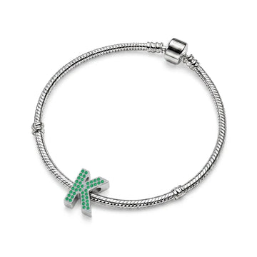 Green Letter K / Kappa Charm