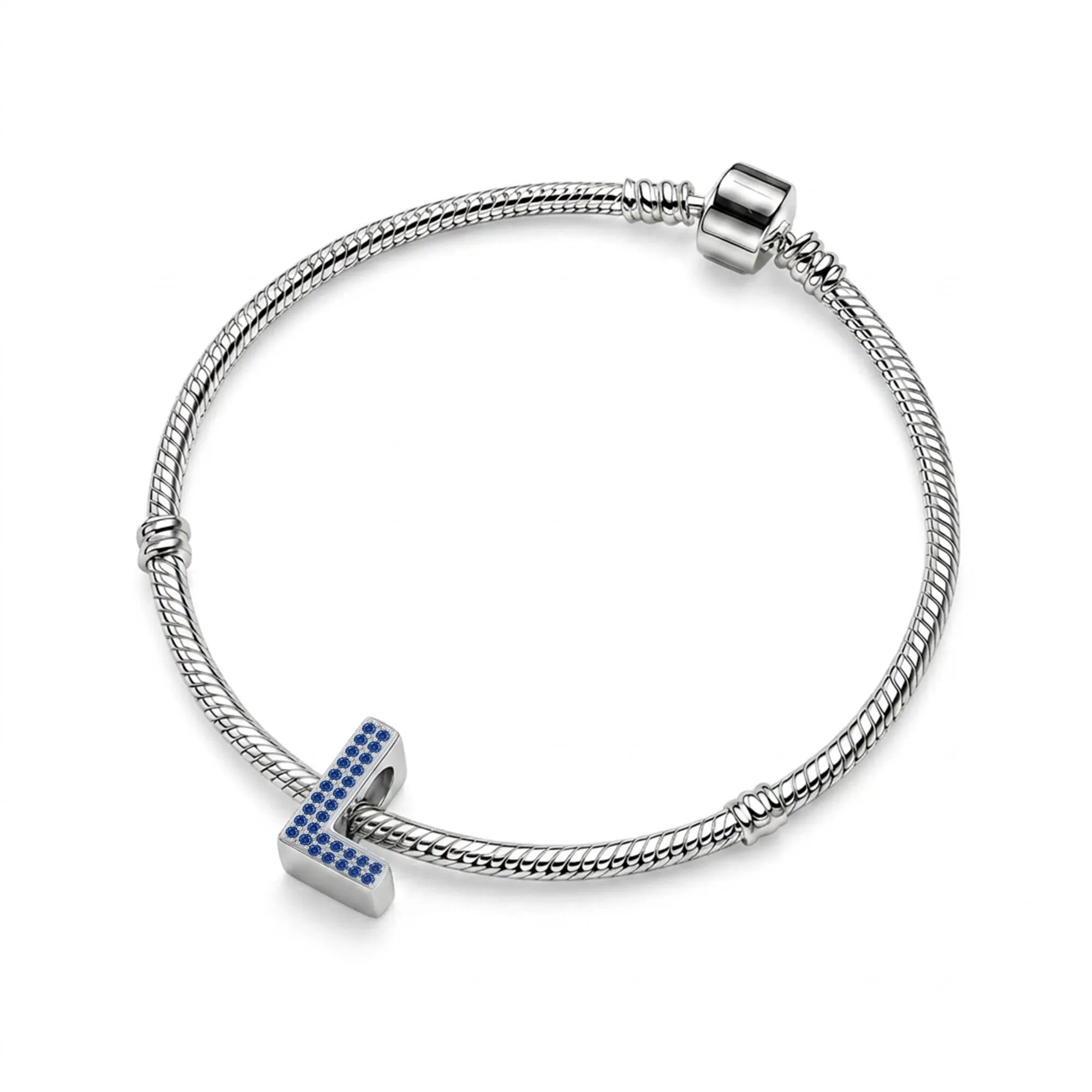 Blue Letter L Charm