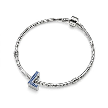 Blue Letter L Charm