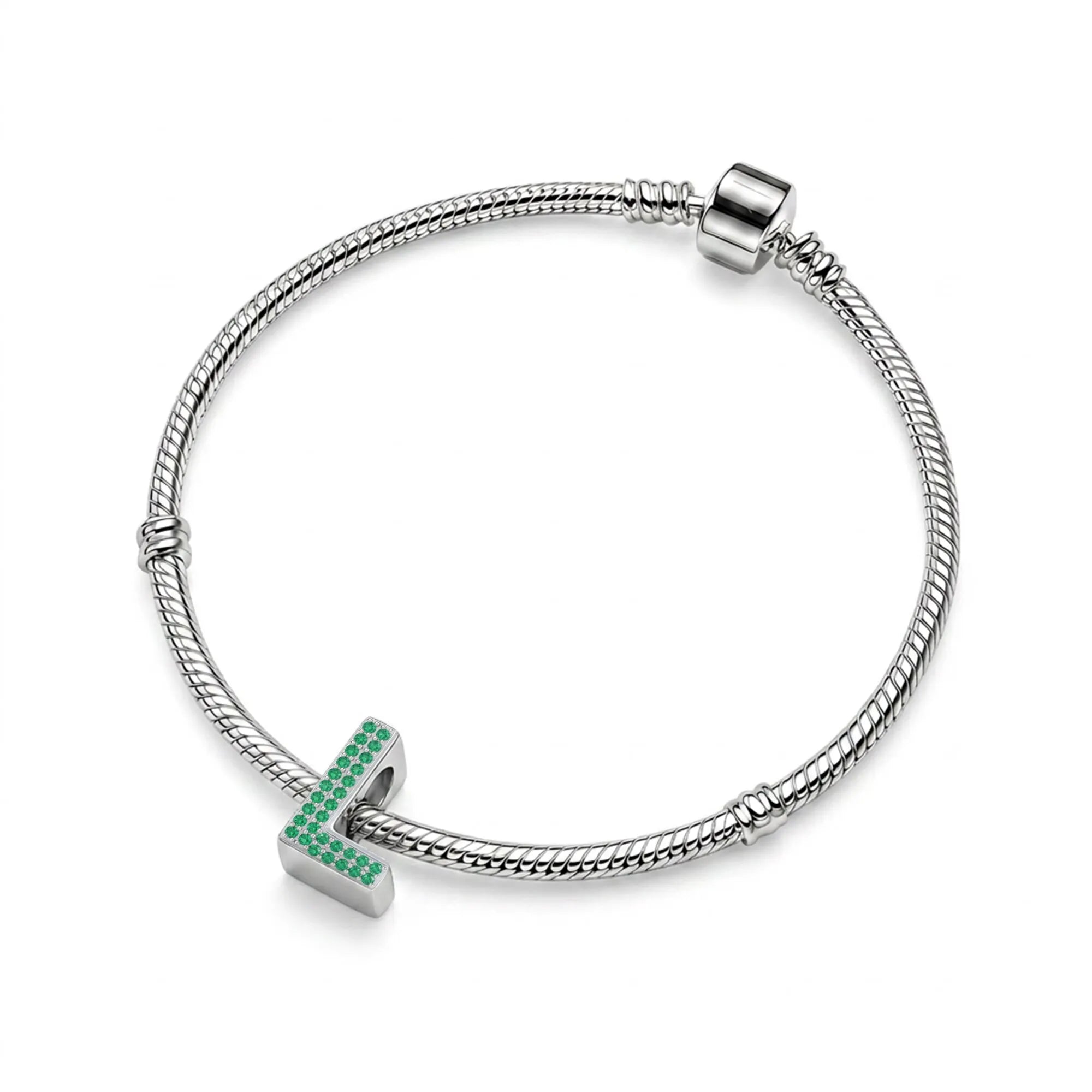 Green Letter L Charm