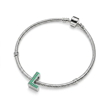 Green Letter L Charm