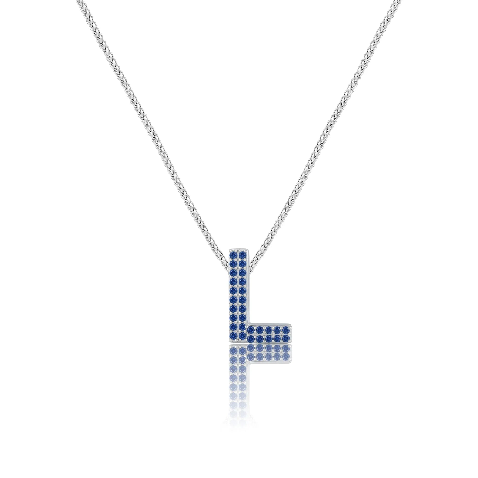 Blue Letter L Charm