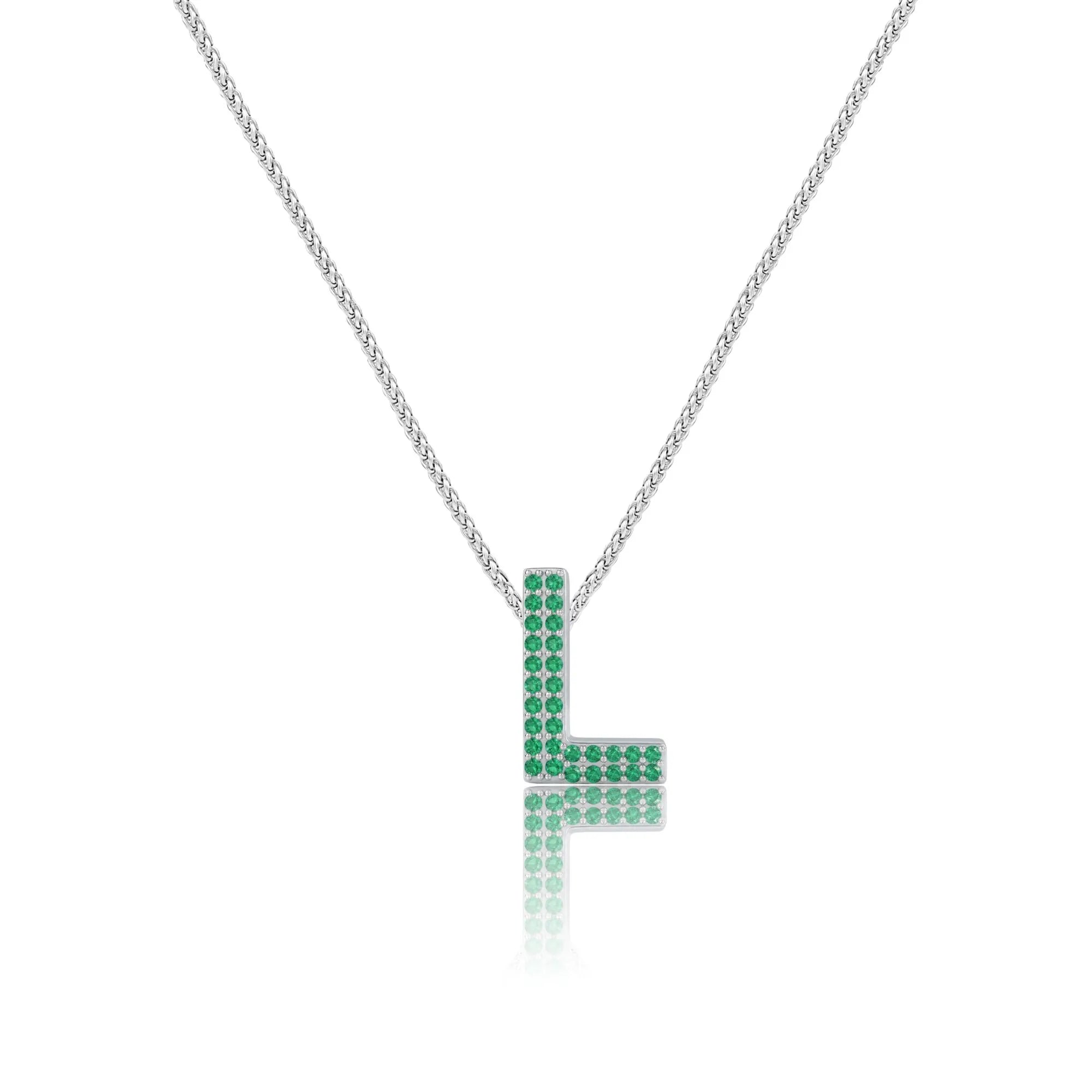 Green Letter L Charm