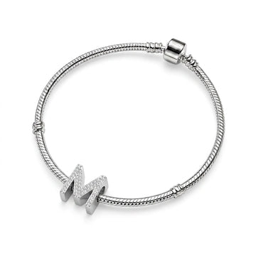 Silver Letter M / Mu Charm