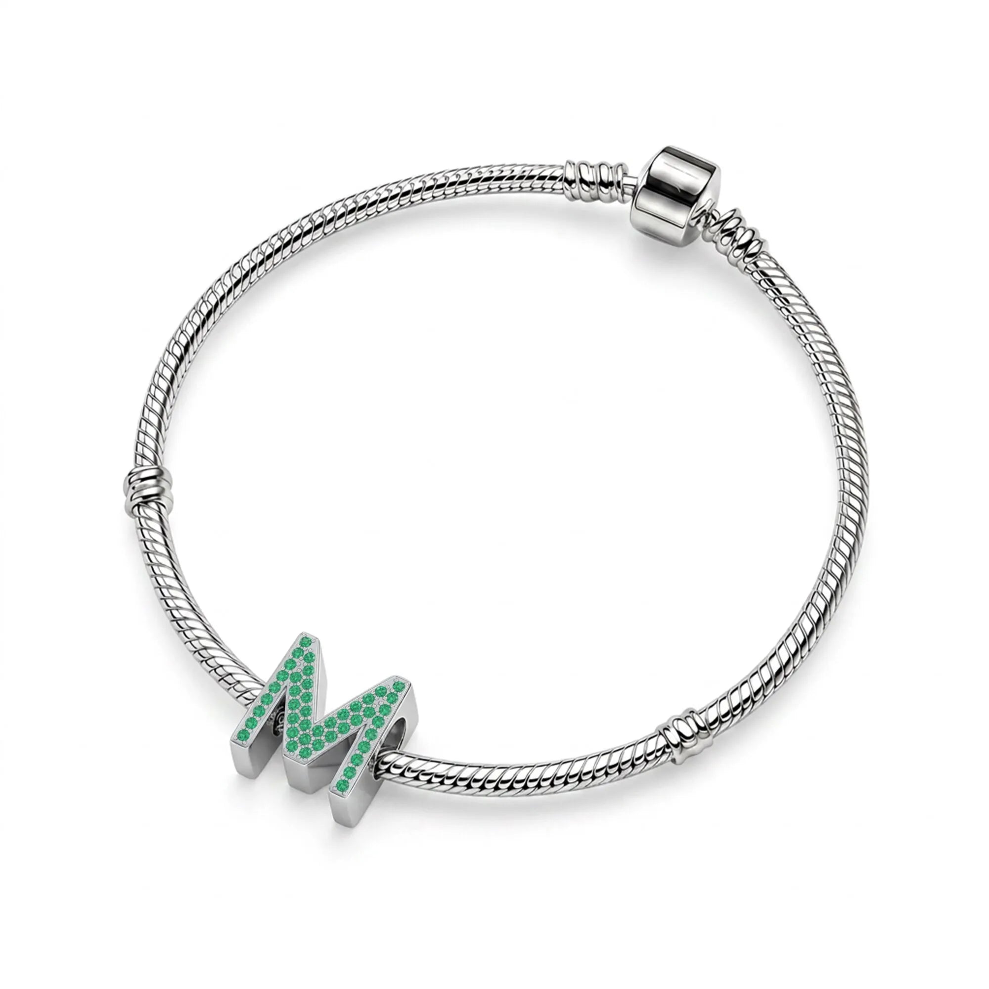 Green Letter M / Mu Charm