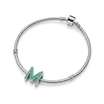Green Letter M / Mu Charm
