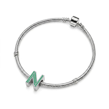 Green Letter N / Nu Charm