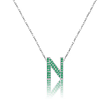 Green Letter N / Nu Charm