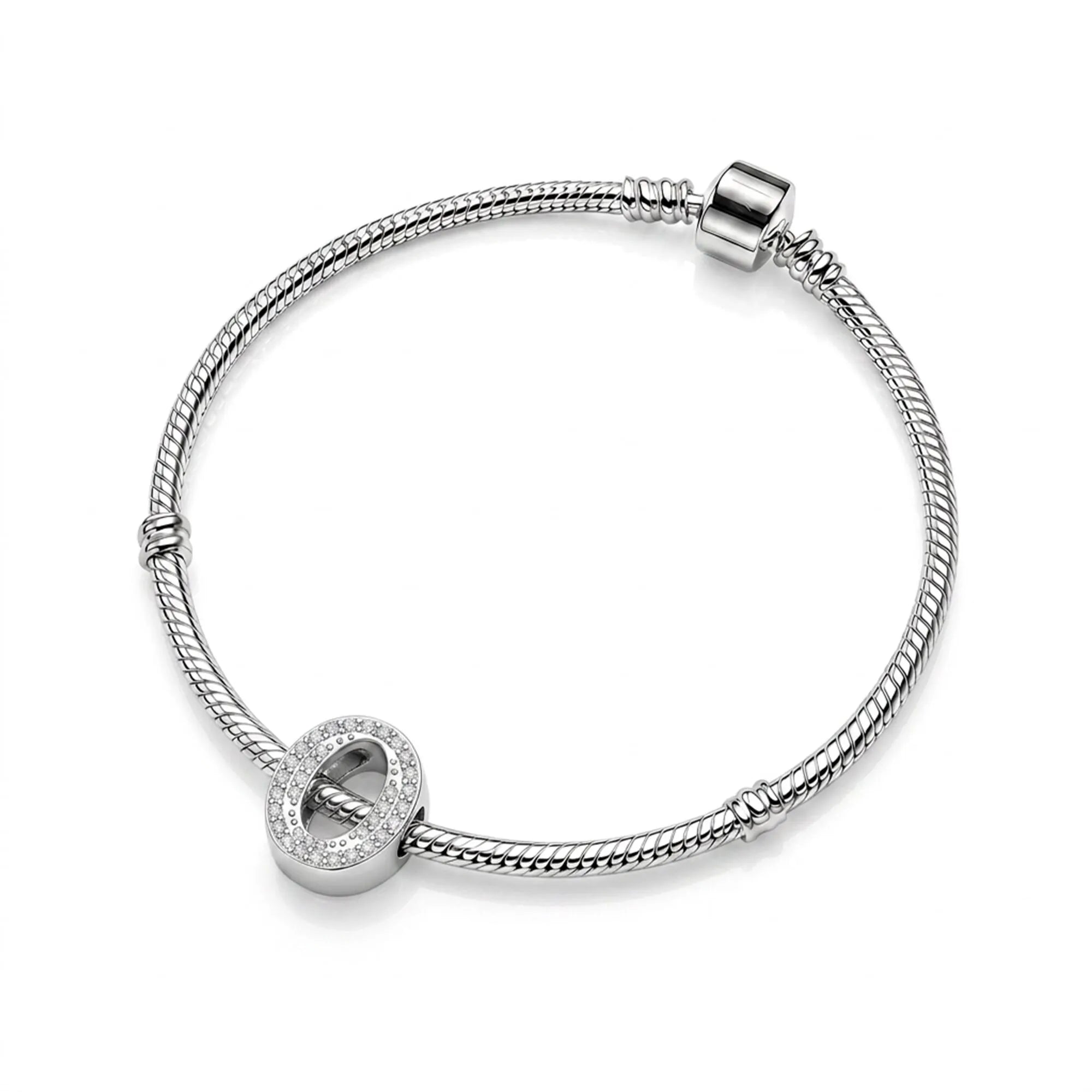 Silver Letter O / Omicron Charm