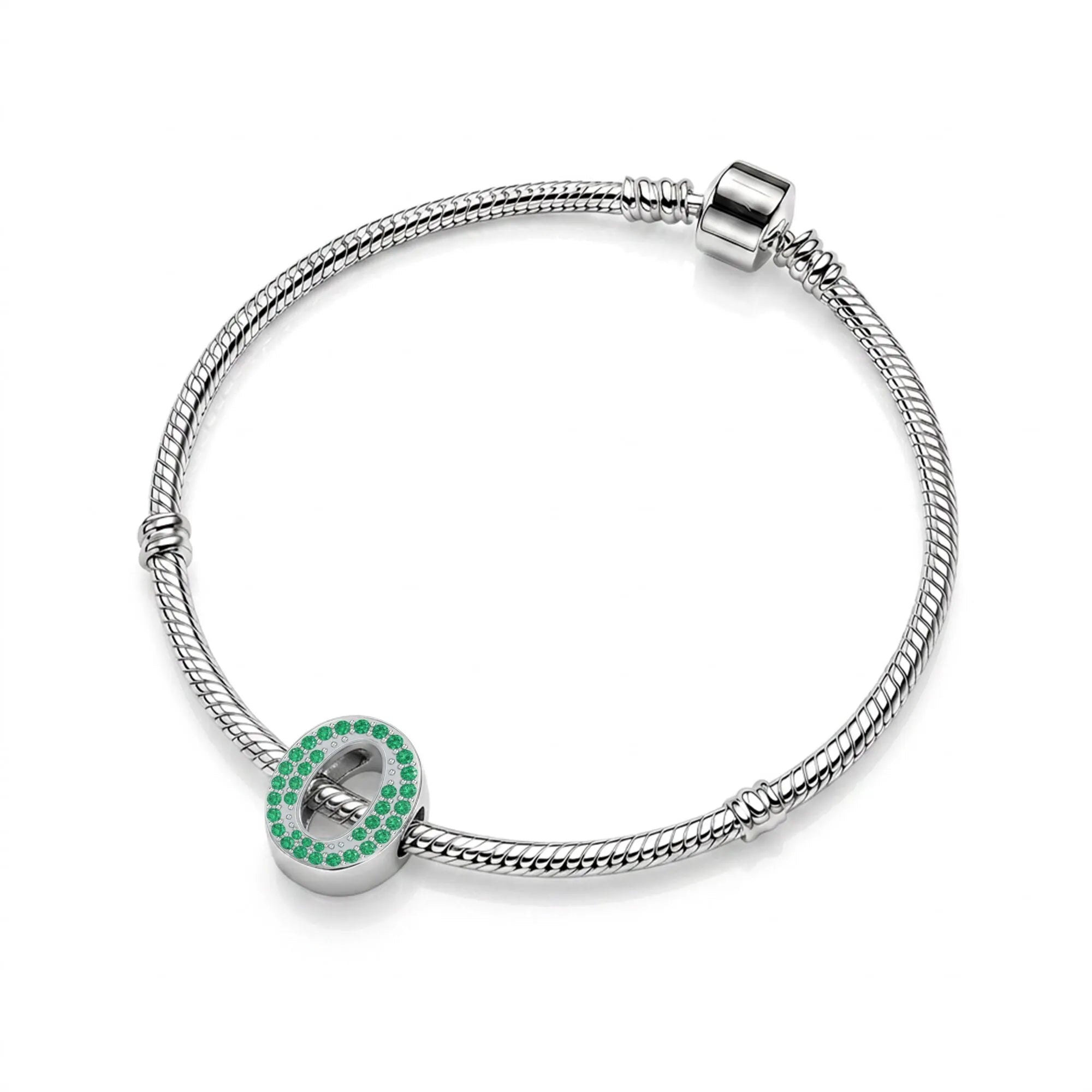 Green Letter O / Omicron Charm