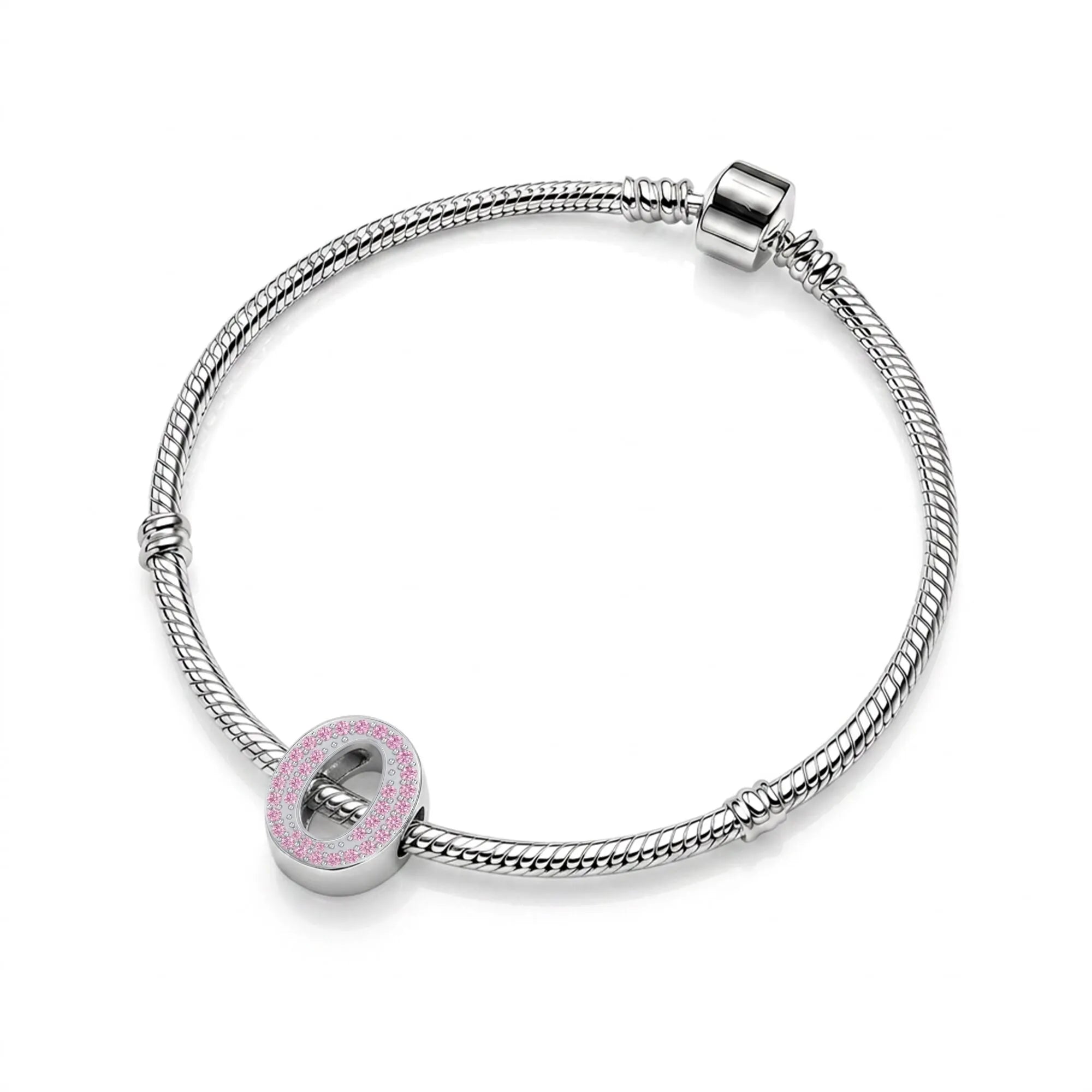 Pink Letter O / Omicron Charm