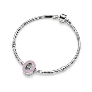 Pink Letter O / Omicron Charm
