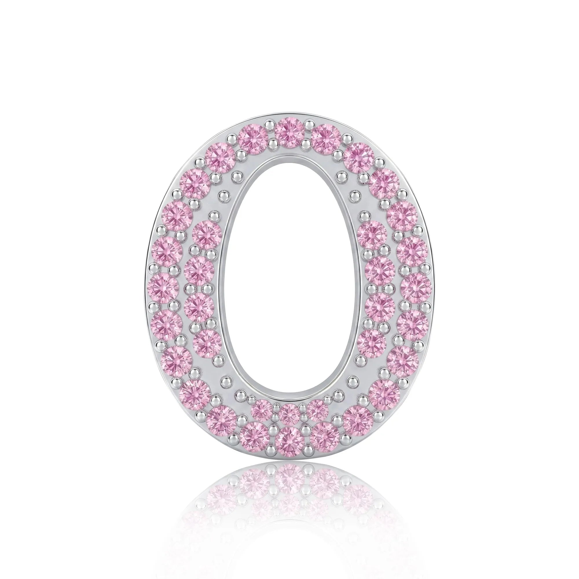 Pink Letter O / Omicron Charm