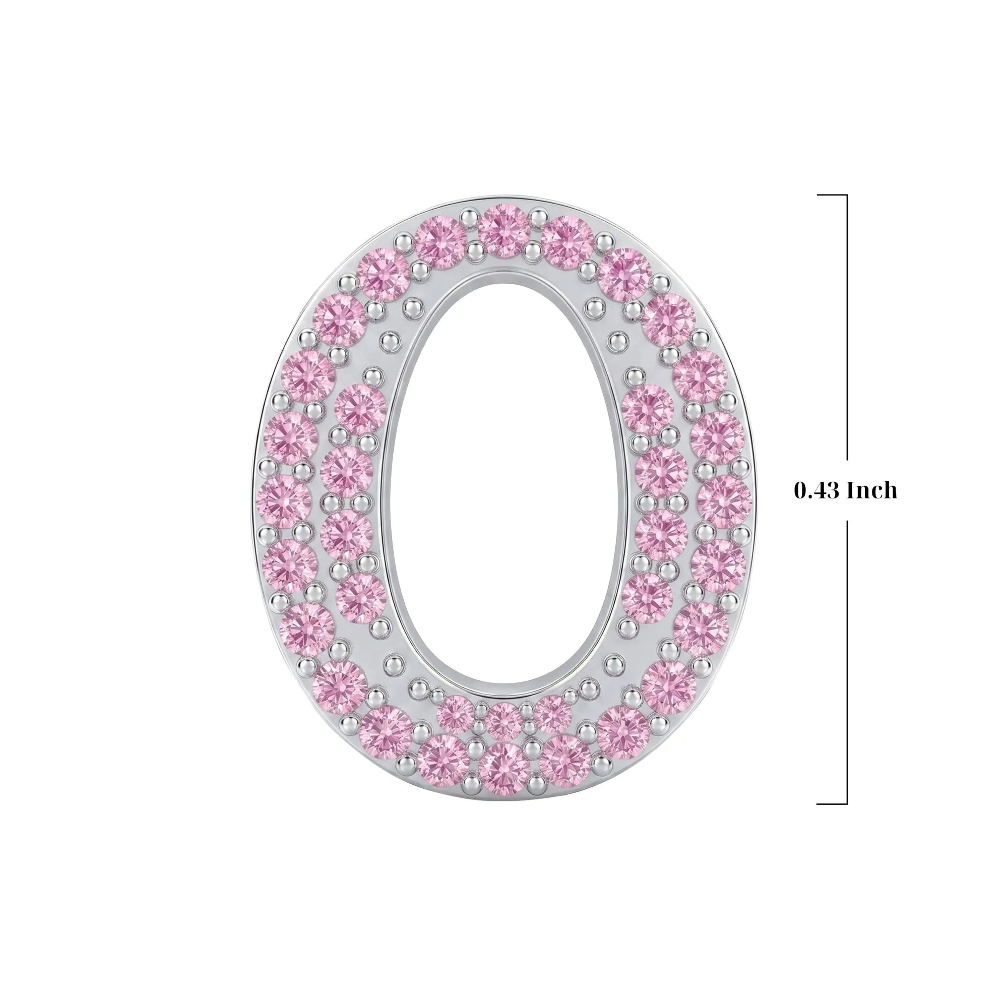 Pink Letter O / Omicron Charm