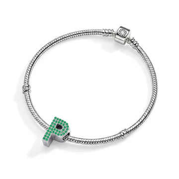 Green Letter P / Rho Charm