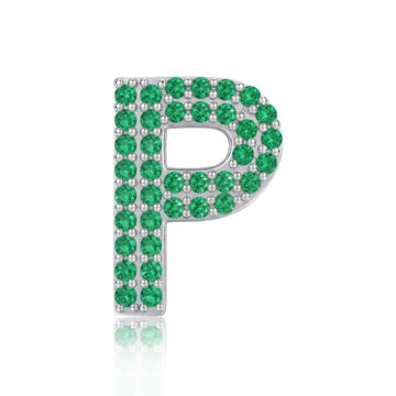Green Letter P / Rho Charm