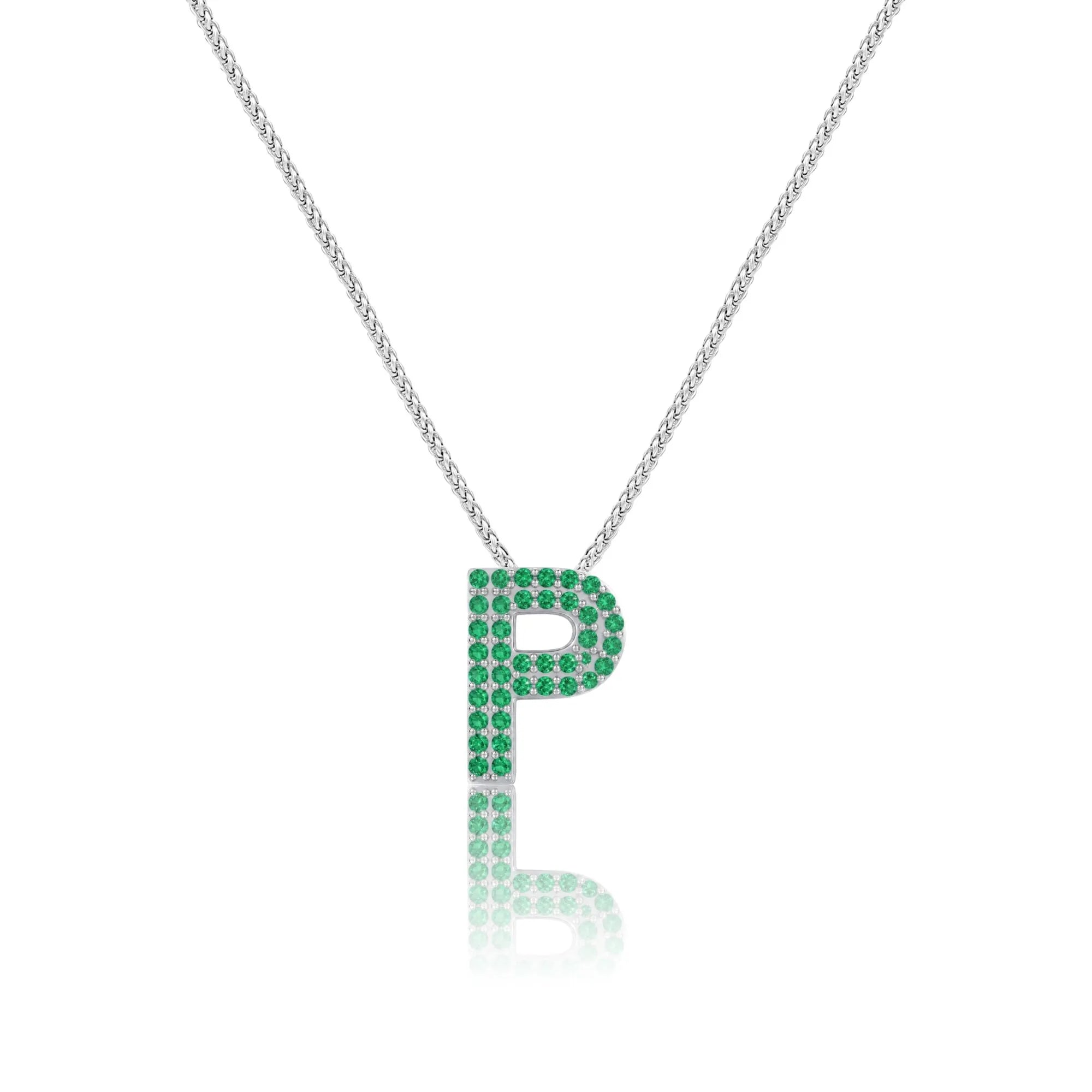 Green Letter P / Rho Charm