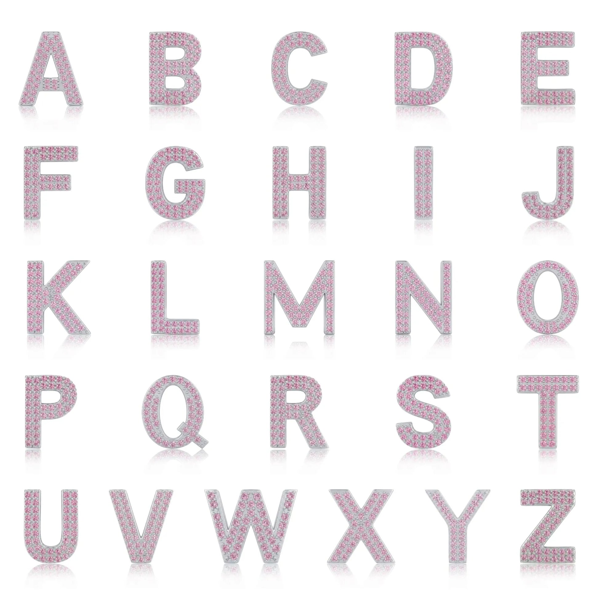 Pink Letter Λ / Lambda Charm with available English letter styles