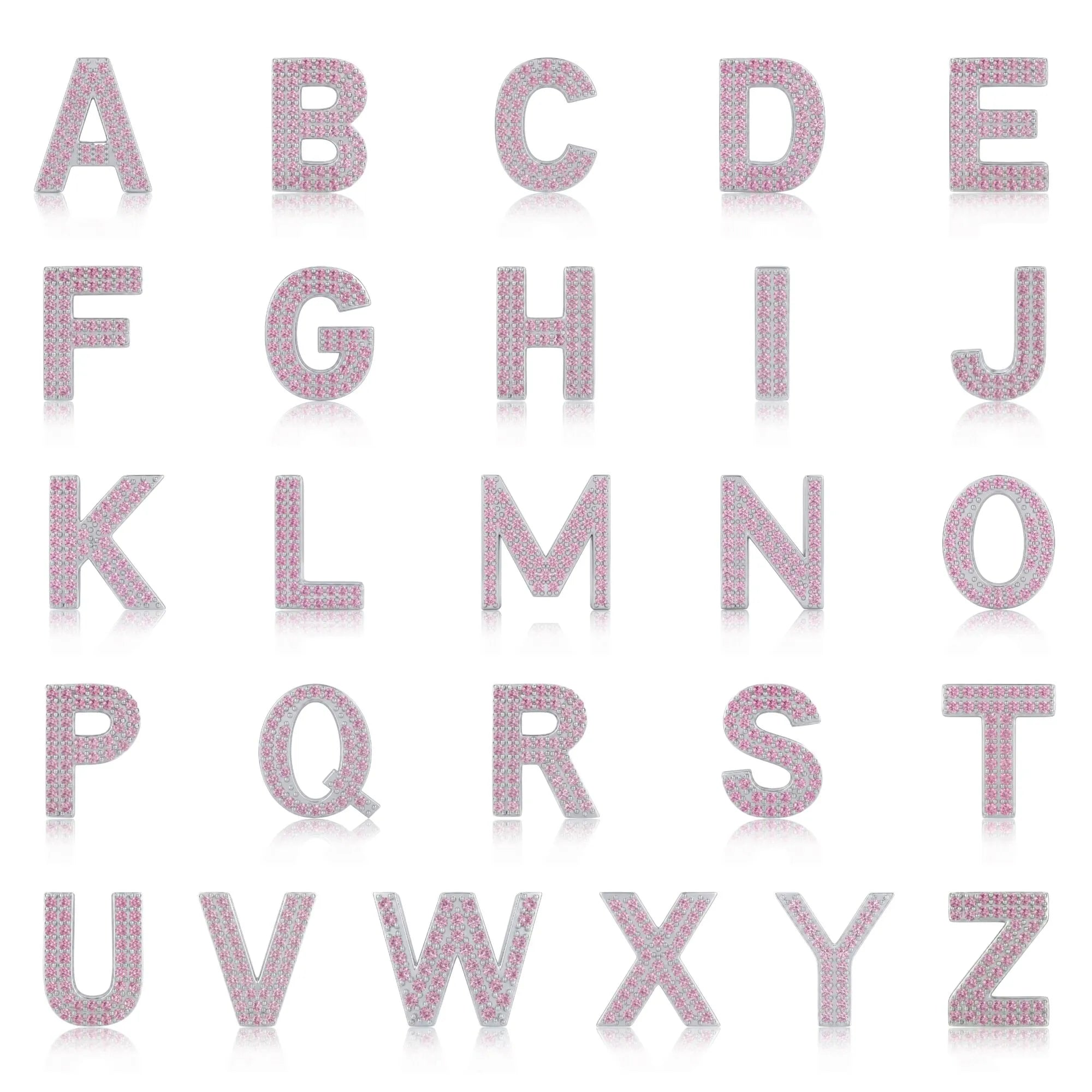 Pink Letter Λ / Lambda Charm with available English letter styles