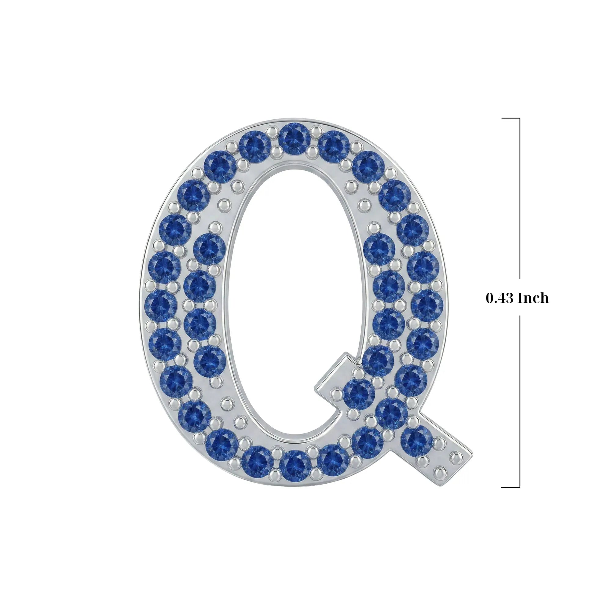 Blue Letter Q Charm