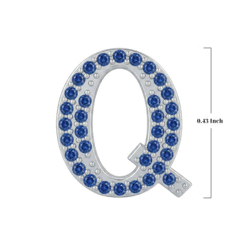 Blue Letter Q Charm