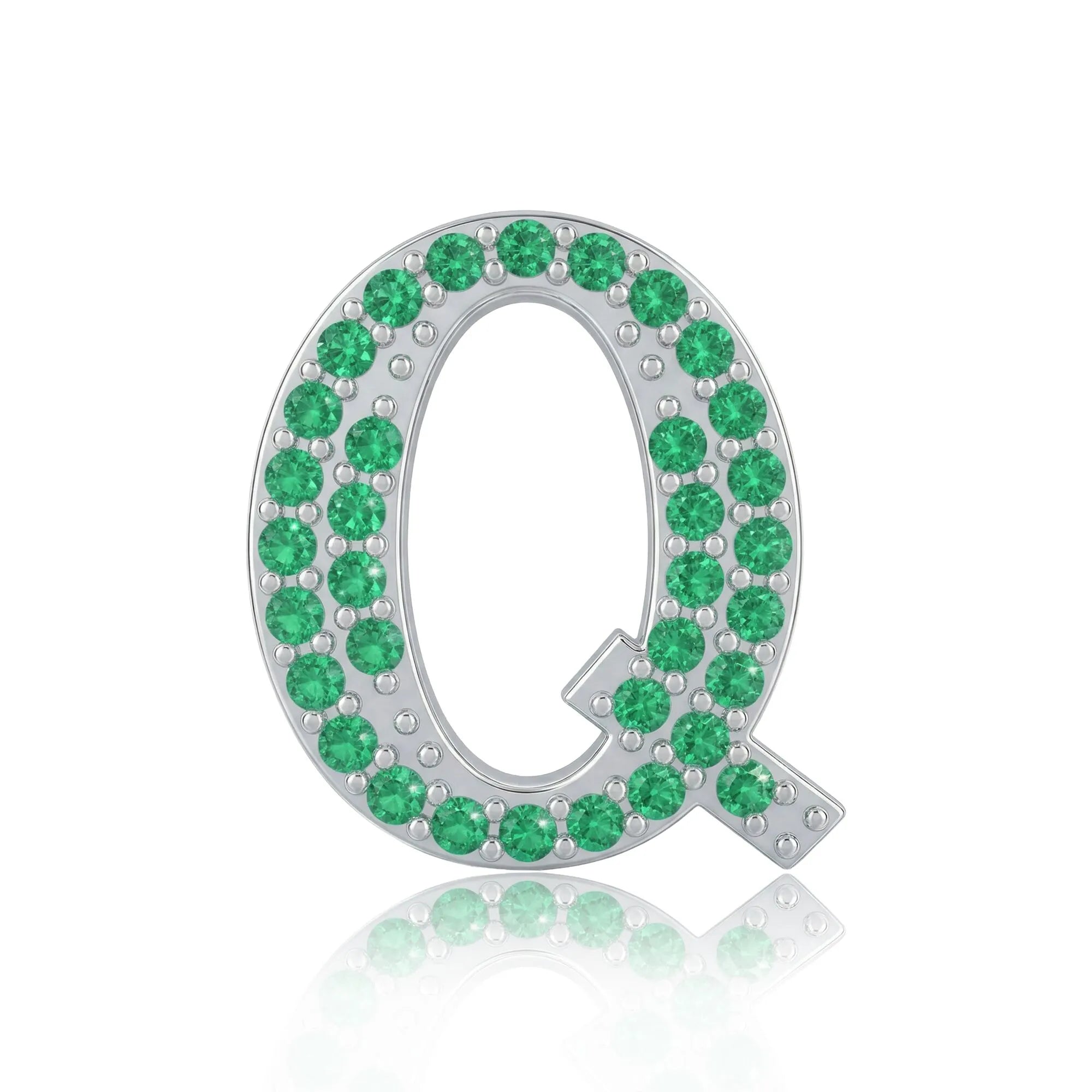 Green Letter Q Charm