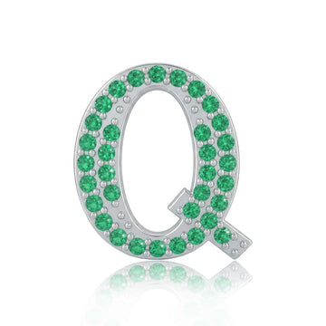 Green Letter Q Charm