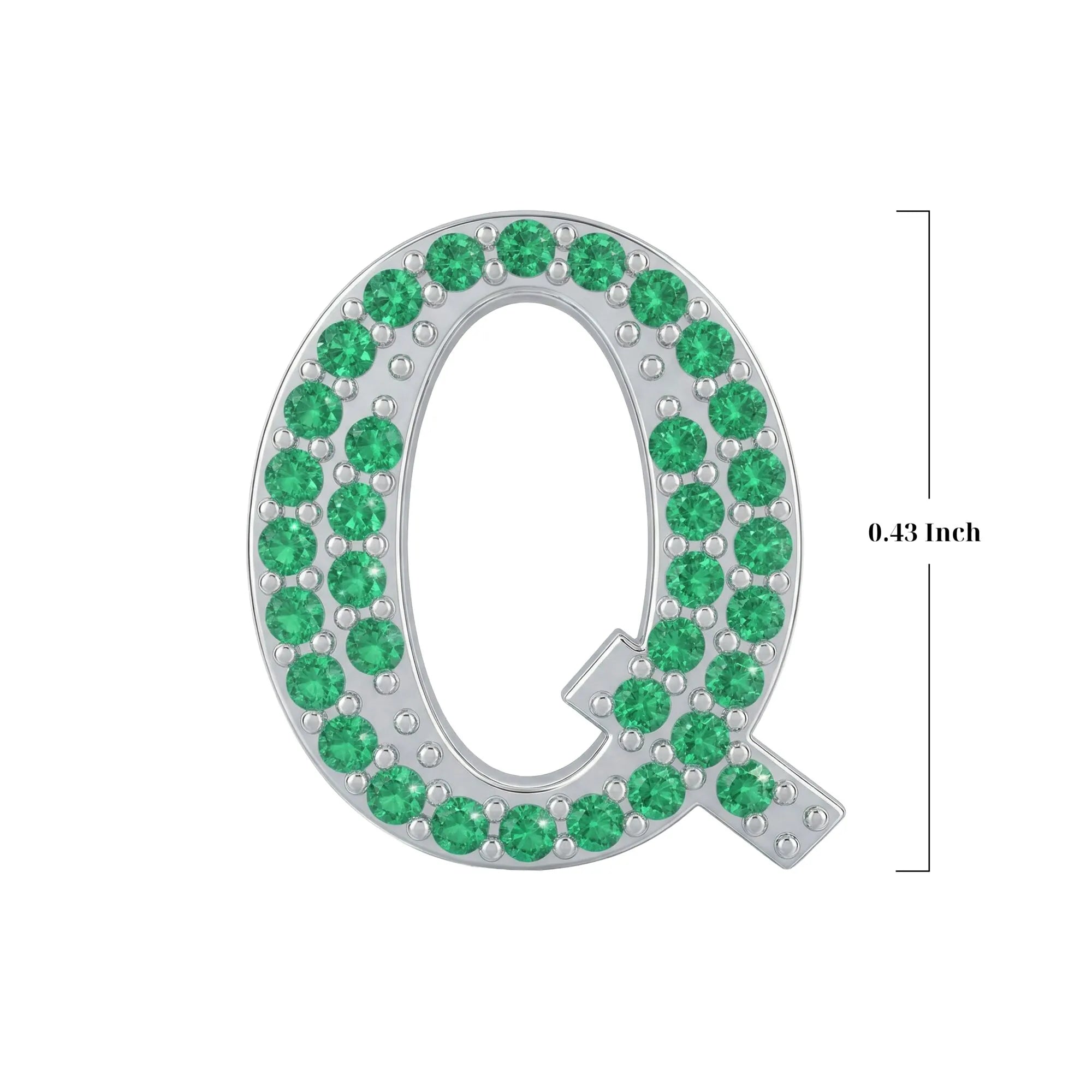 Green Letter Q Charm