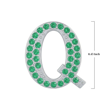 Green Letter Q Charm