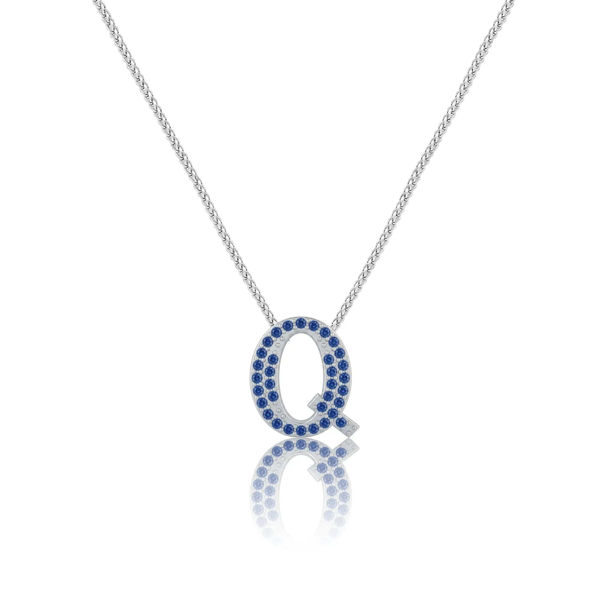 Blue Letter Q Charm