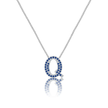 Blue Letter Q Charm