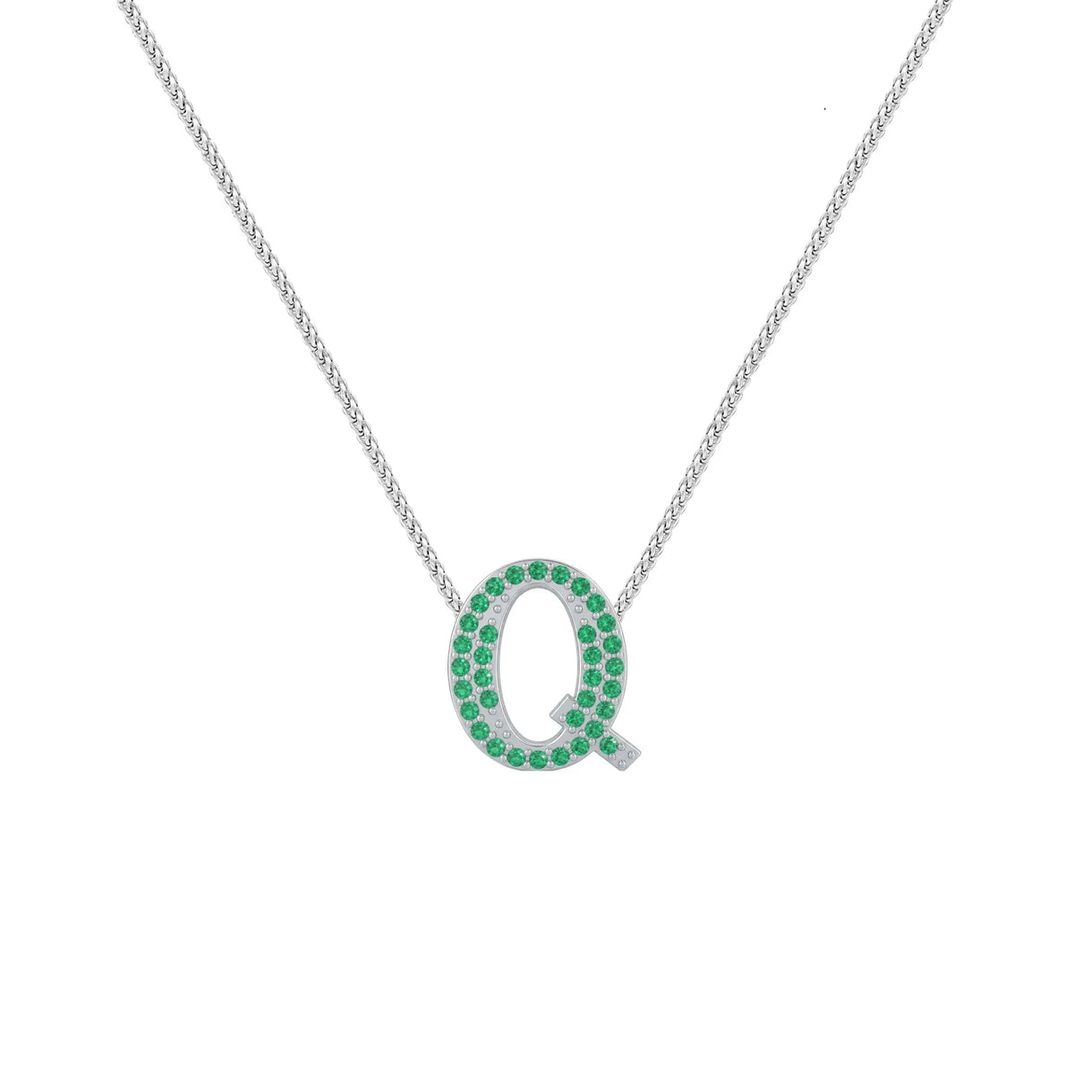 Green Letter Q Charm
