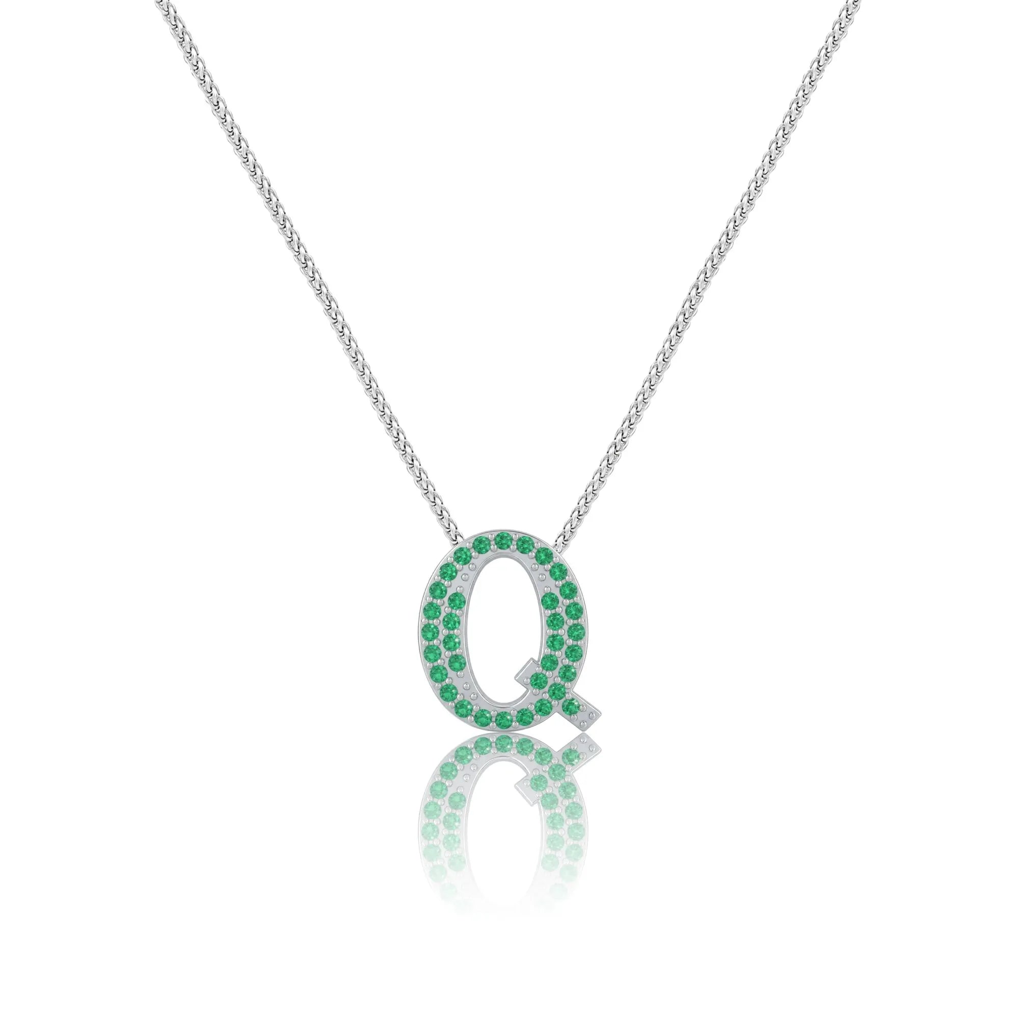 Green Letter Q Charm