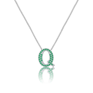 Green Letter Q Charm