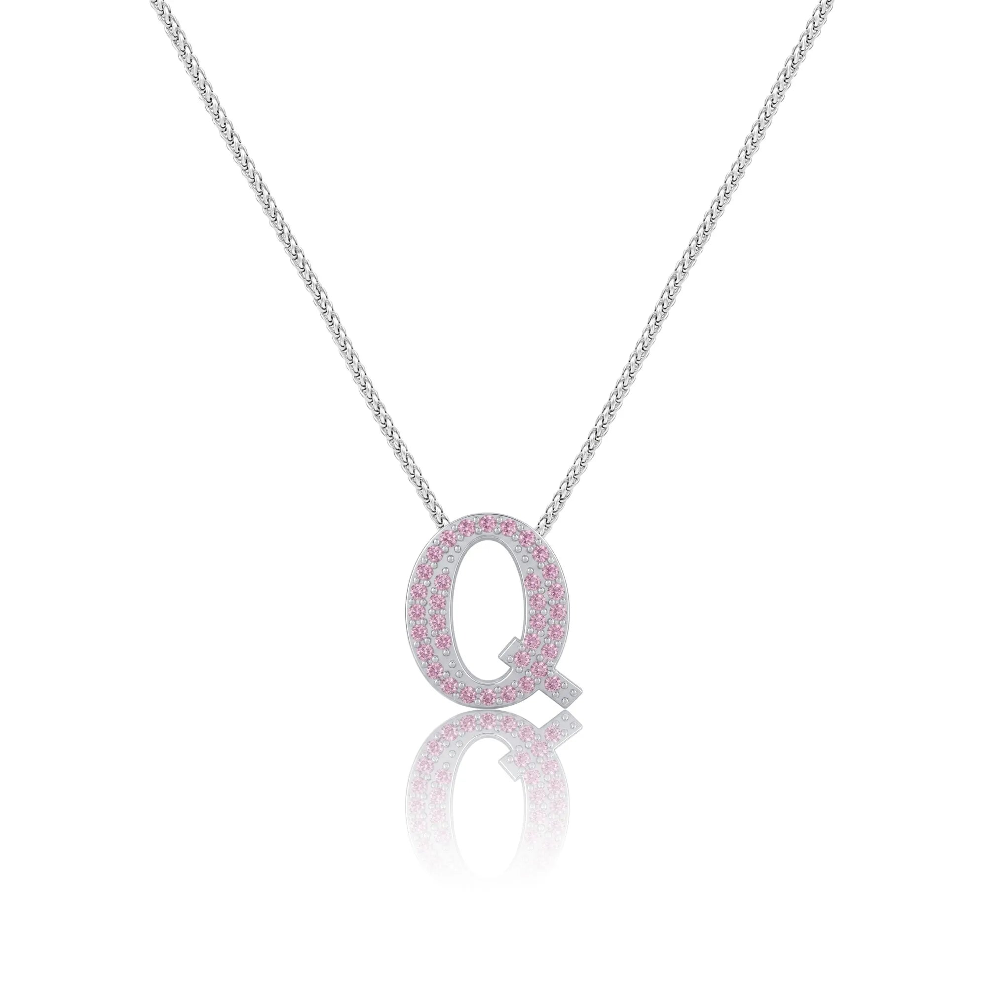 Pink Letter Q Charm