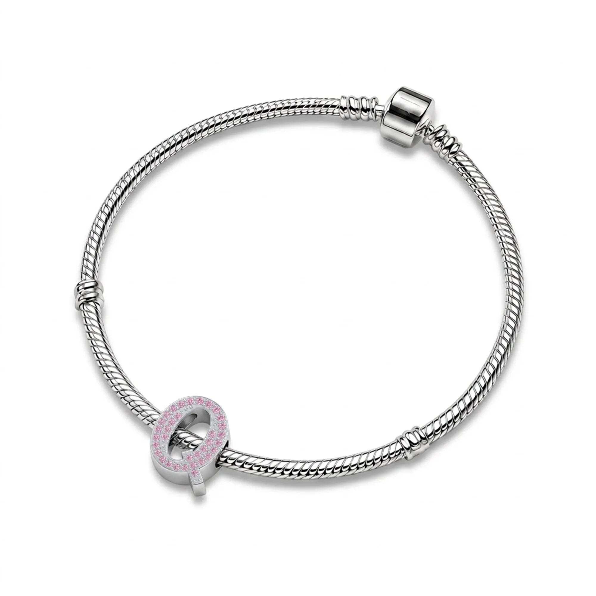 Pink Letter Q Charm