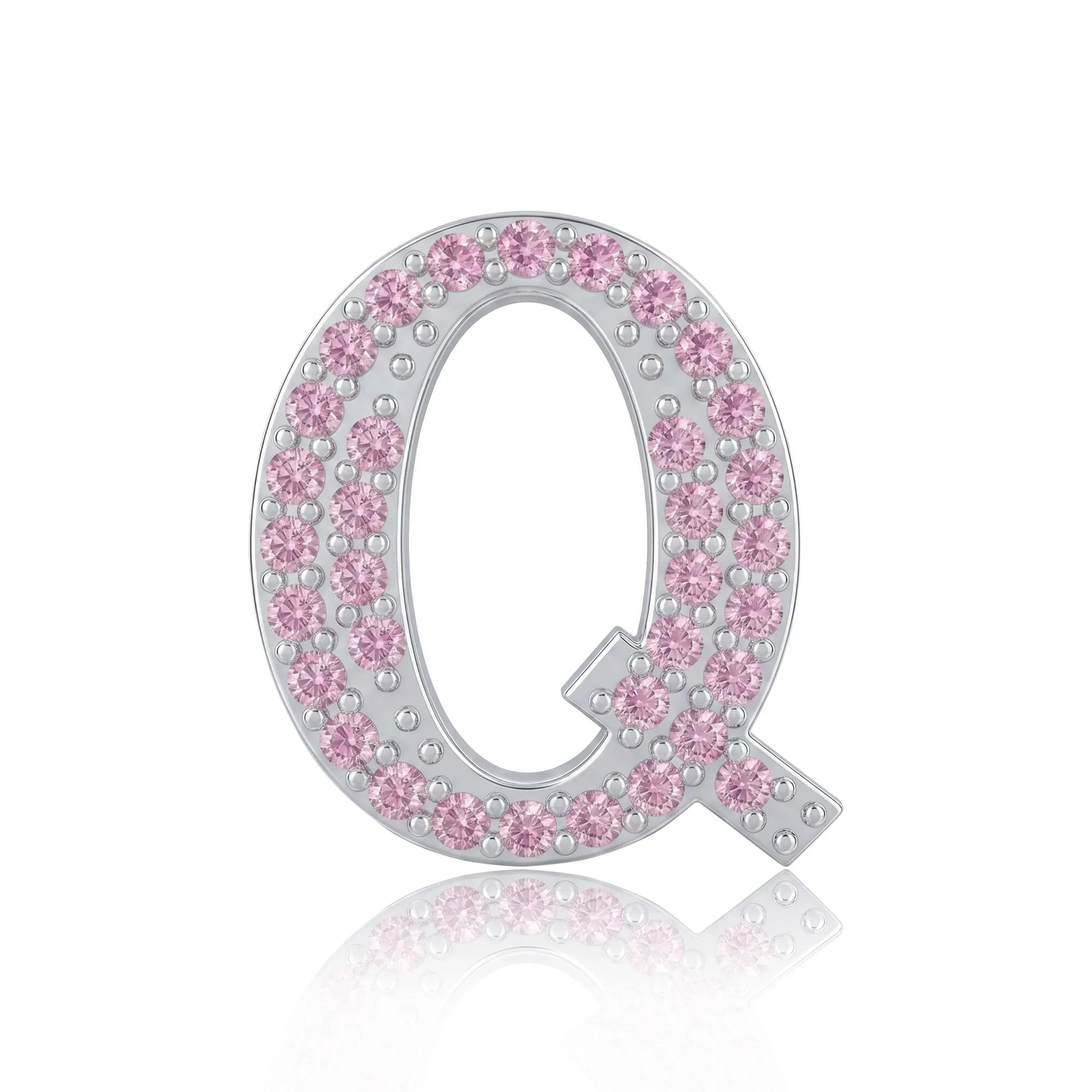 Pink Letter Q Charm