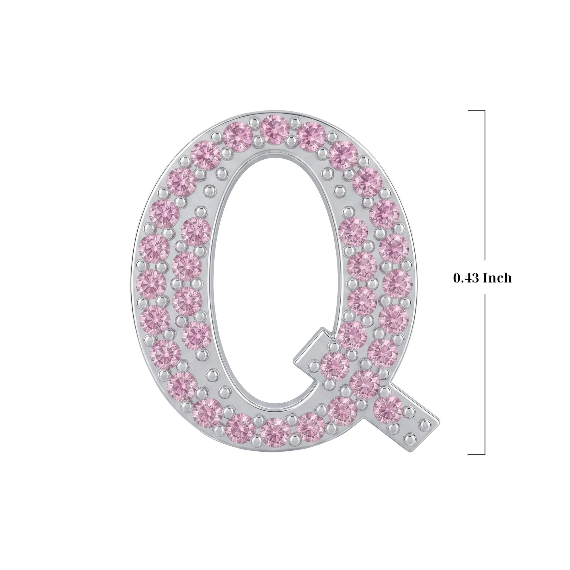 Pink Letter Q Charm