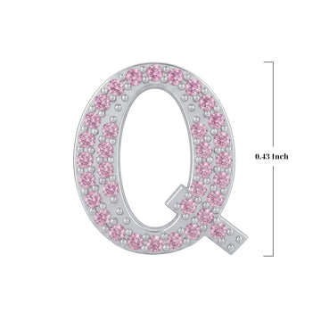 Pink Letter Q Charm