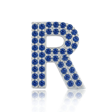 Blue Letter R Charm