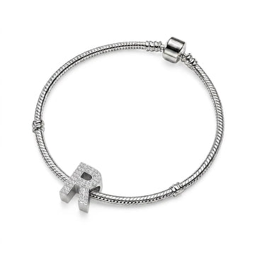 Silver Letter R Charm