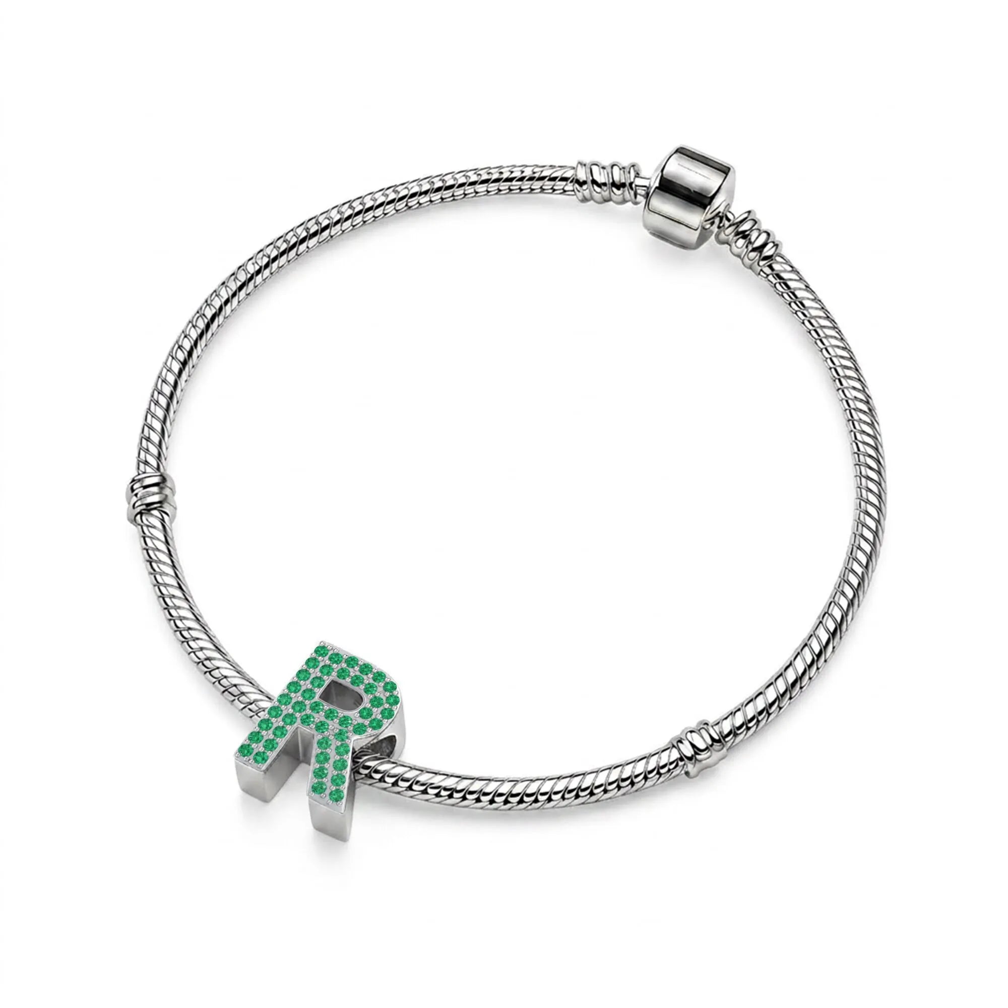 Green Letter R Charm