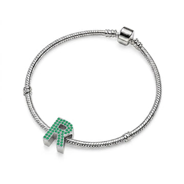 Green Letter R Charm