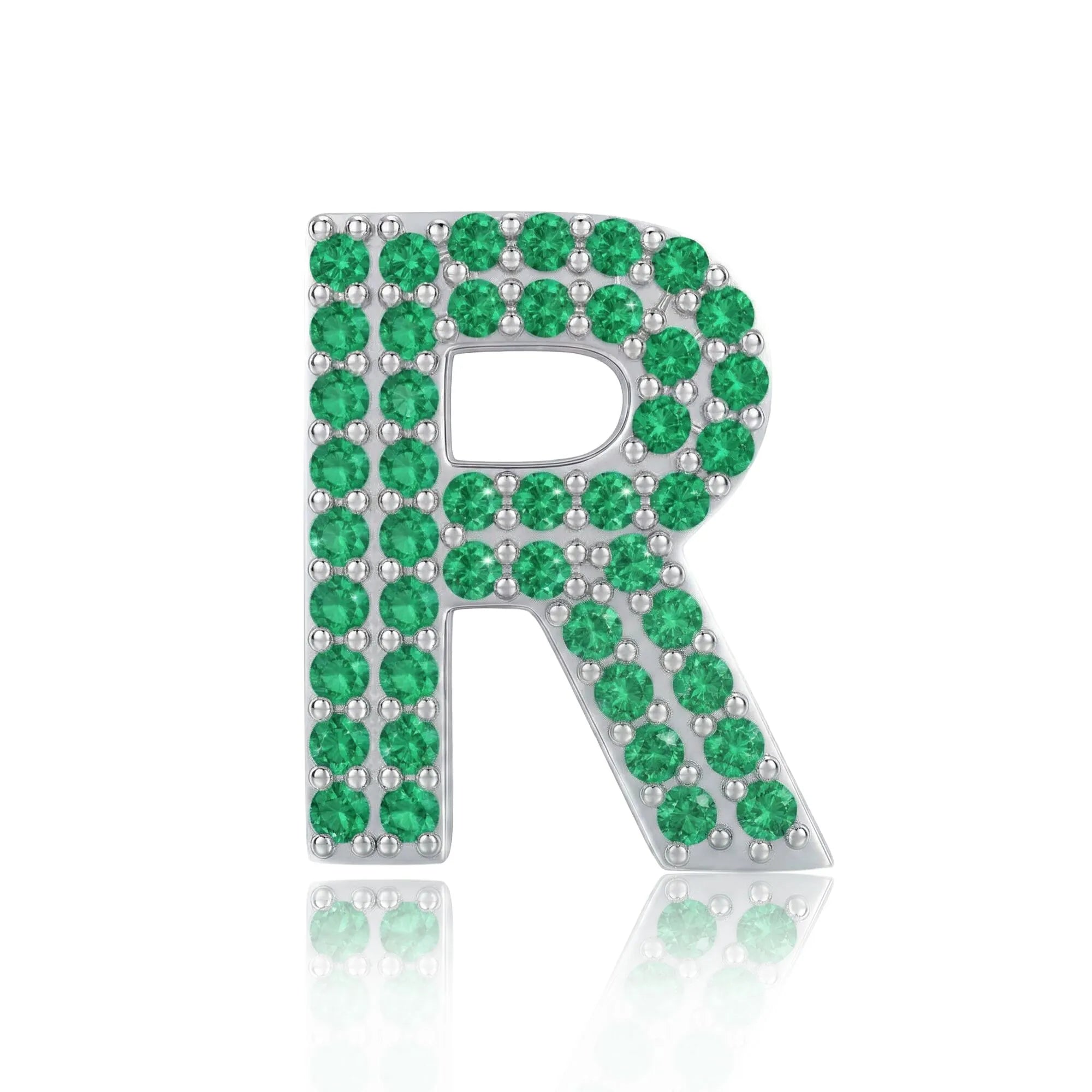 Green Letter R Charm