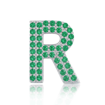 Green Letter R Charm