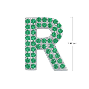 Green Letter R Charm