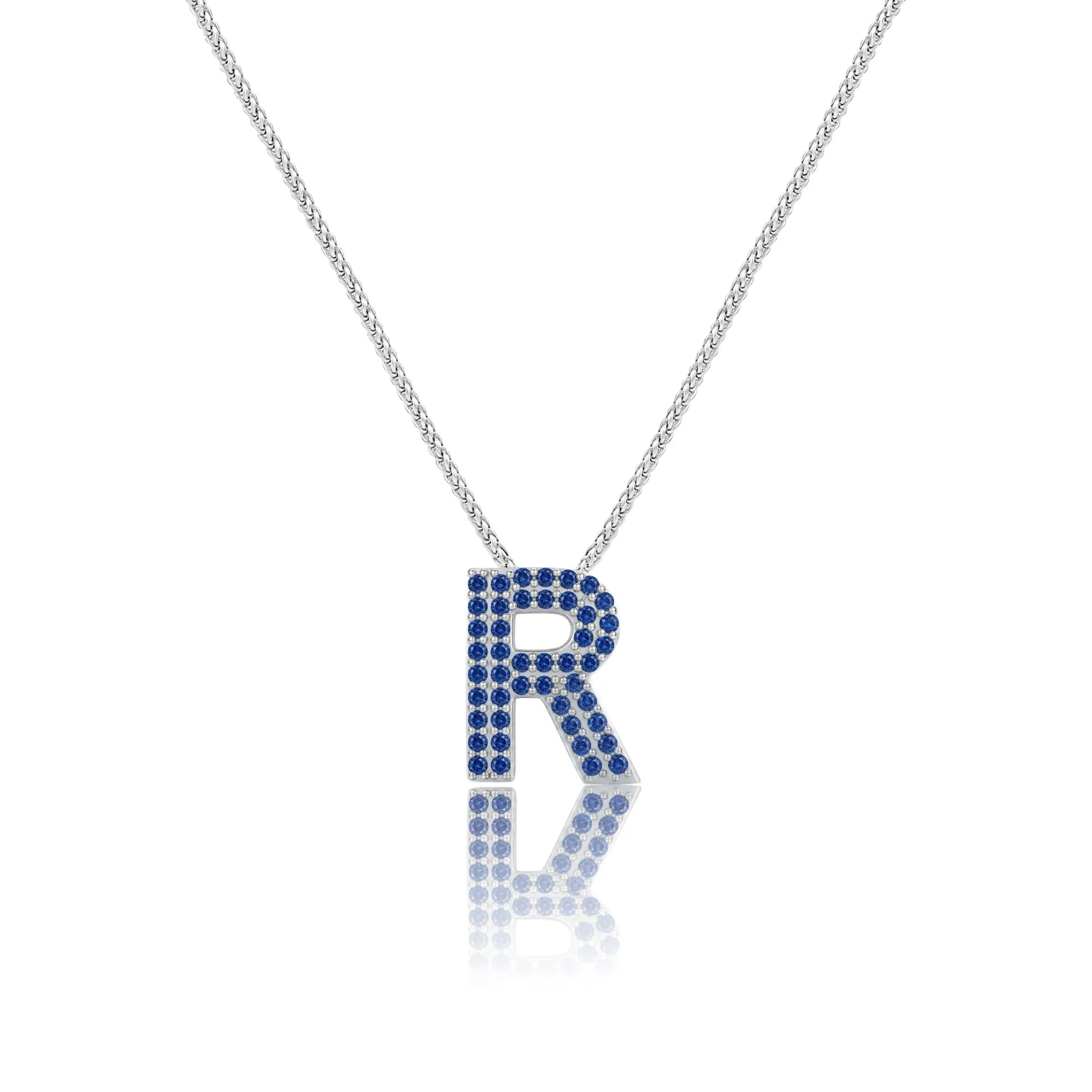 Blue Letter R Charm