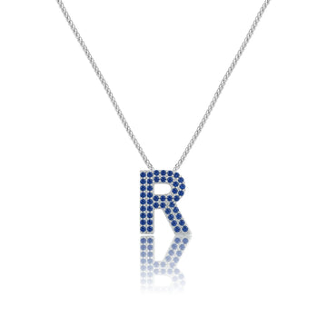 Blue Letter R Charm