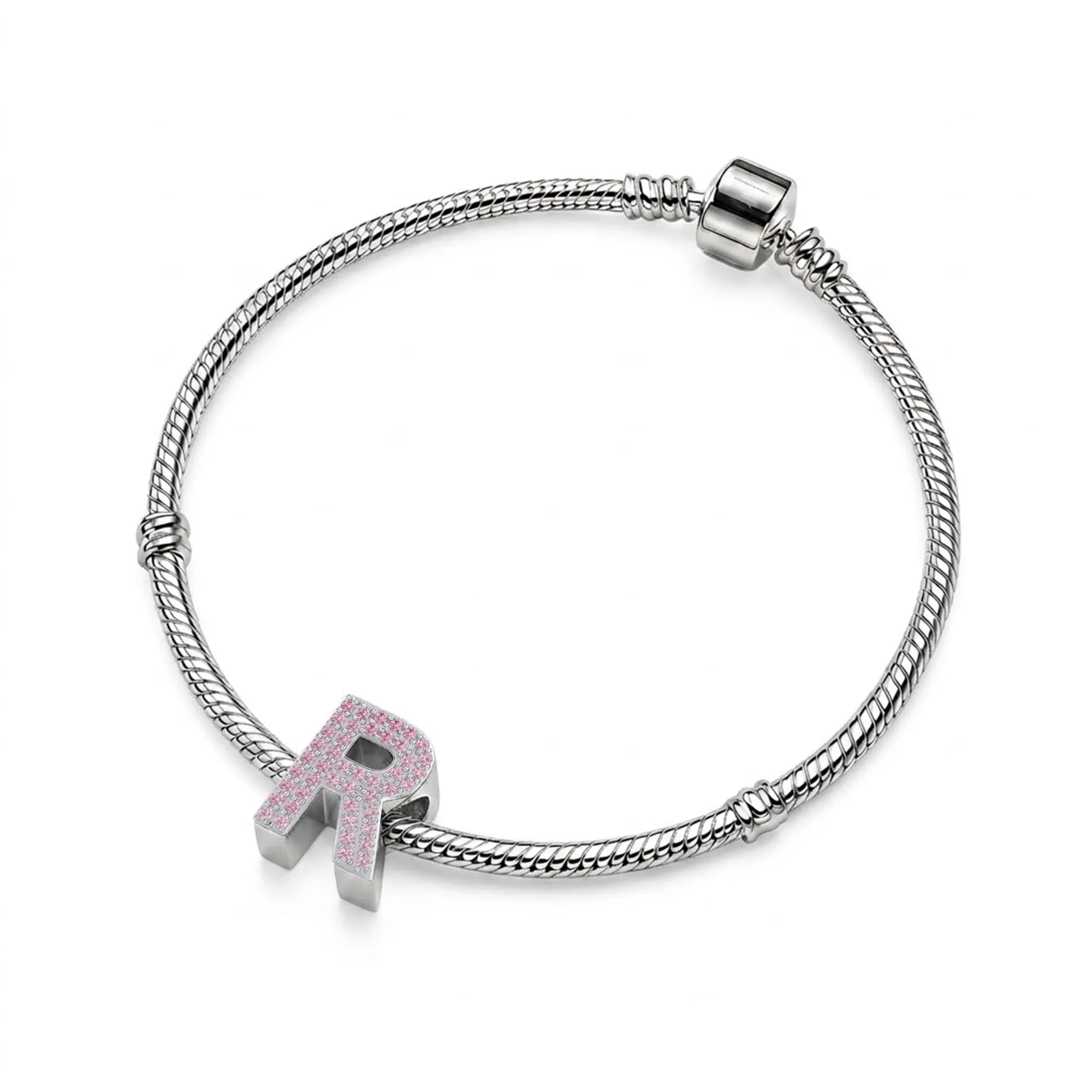 Pink Letter R Charm